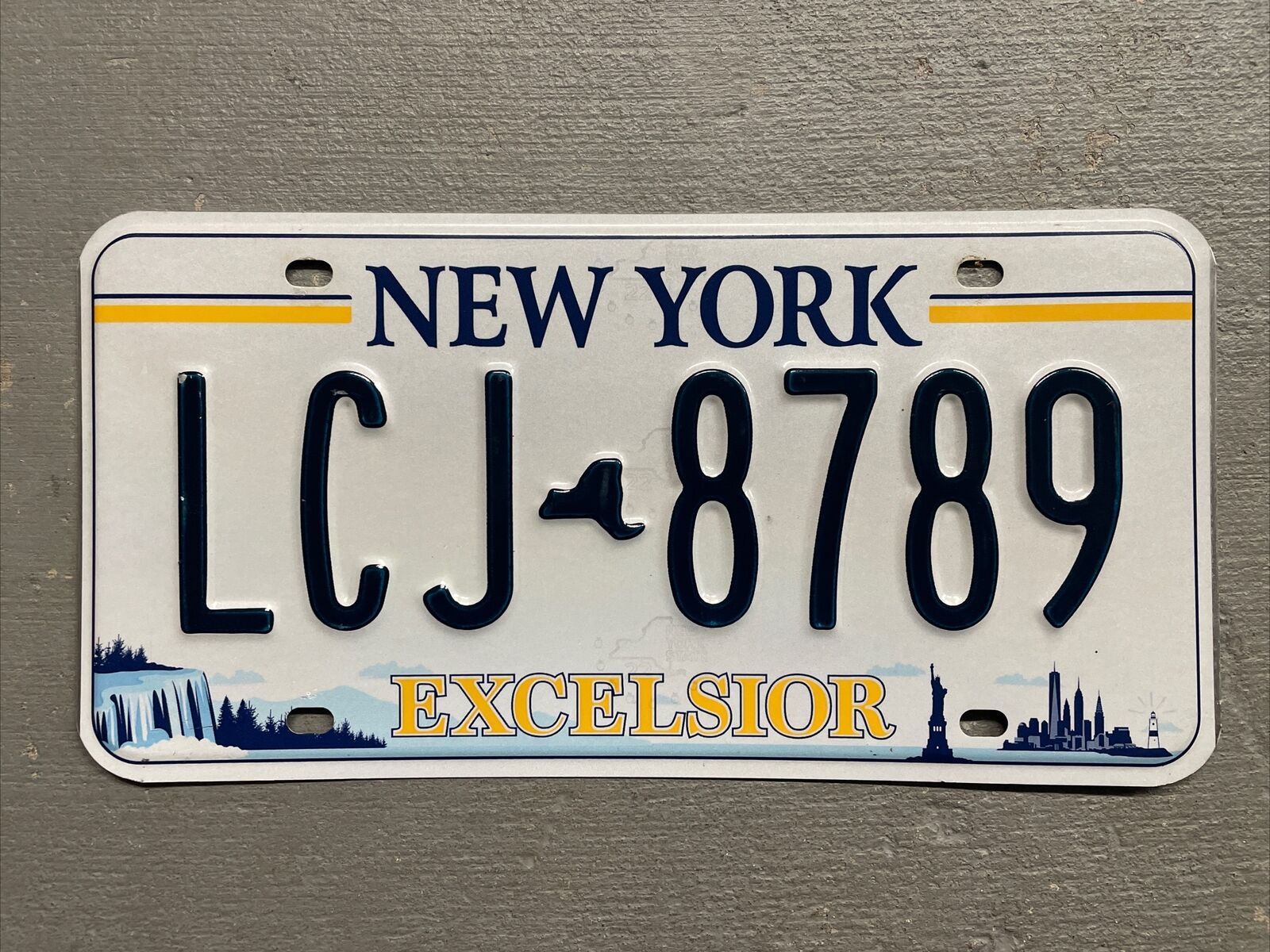 EXPIRED 2020 NEW YORK LICENSE PLATE  EXCELSIOR  RANDOM LETTERS NUMBERS NICE😎