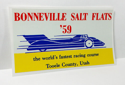 BONNEVILLE SALT FLATS \'59  Vintage Style DECAL, Vinyl STICKER, rat rod, racing