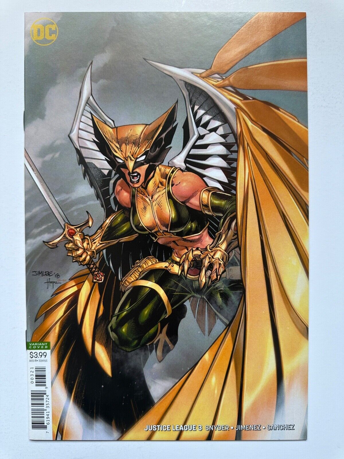 Justice League #3 Hawkgirl Jim Lee Variant Cover Marvel 2018 FN