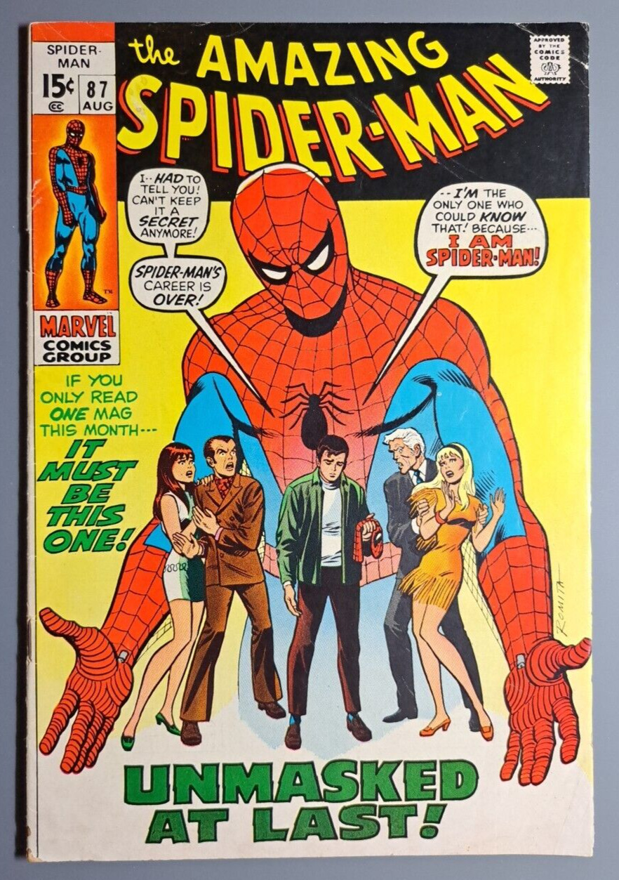 The Amazing Spider-Man #87 Identity Revealed Marvel 1970 Late Silver Age