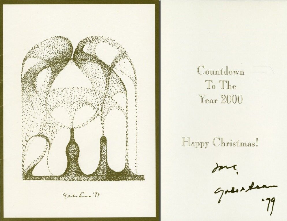 YOKO ONO Hand Signed 1999 Christmas Card 