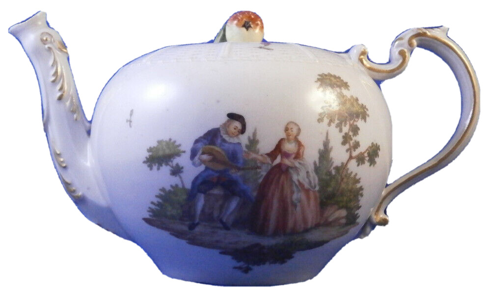 Antique 18thC Ludwigsburg Porcelain Scenic Teapot Porzellan Kanne Scene German