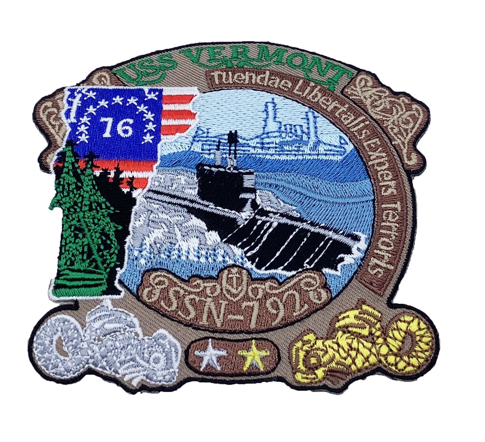 USS Vermont (SSN-792) Patch – Plastic Backing