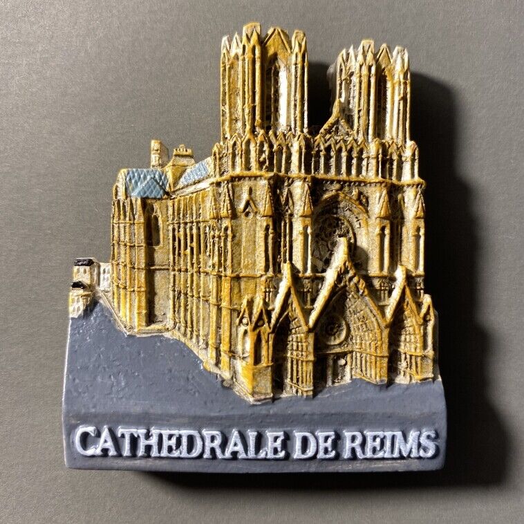 Reims Cathedral France Tourist Souvenir Gift 3D Resin Refrigerator Fridge Magnet