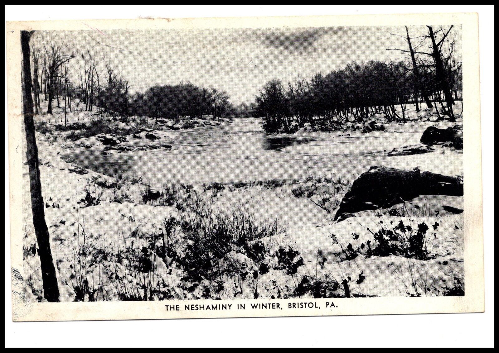 Postcard The Neshaminy In Winter Bristol Pennsylvania River