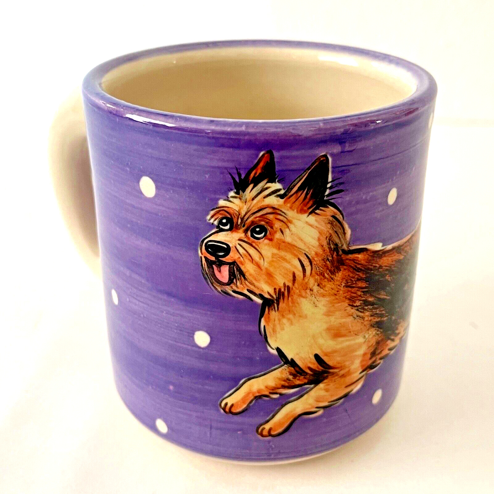Leroy Willy Norwich Terrier Dog Coffee Tea  Mug Hand Painted 2002 EUC See Video
