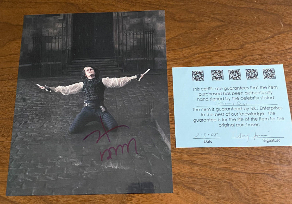 Johnny Depp Signed Autograph Signature 8x10 Sweeny Todd Color Glossy with COA