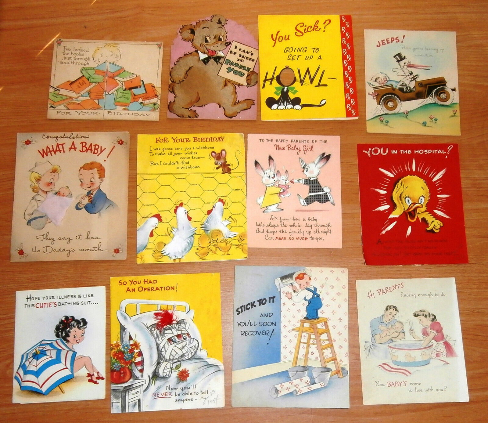 Lot of 12 Vintage Humor Greeting Cards Norcross Norcross Volland Sangamon Other