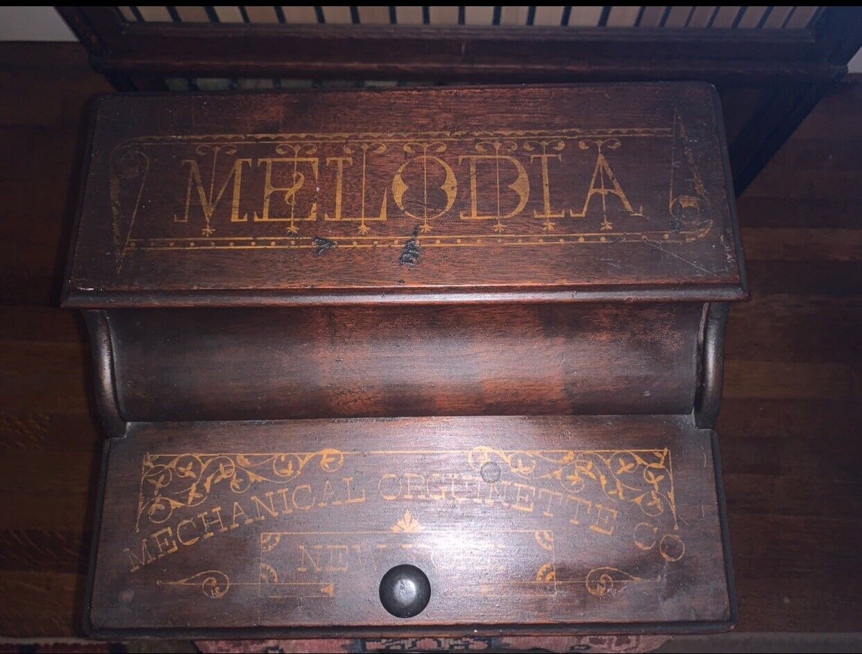 Early 20th Century Melodia Mechanical Orguinette Paper Roll Playing Organ