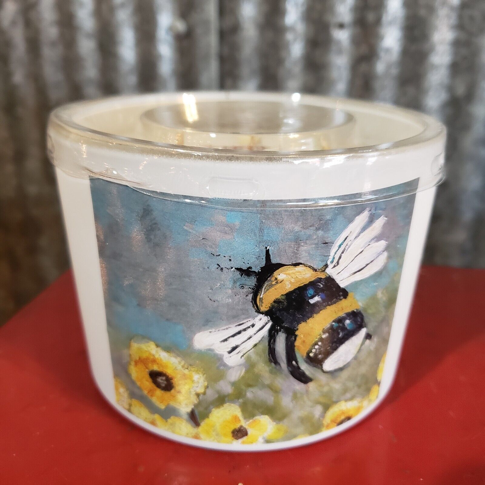 Bumblebee 14 oz Jar Candle LAVENDER Scent - Primitives by Kathy NEW