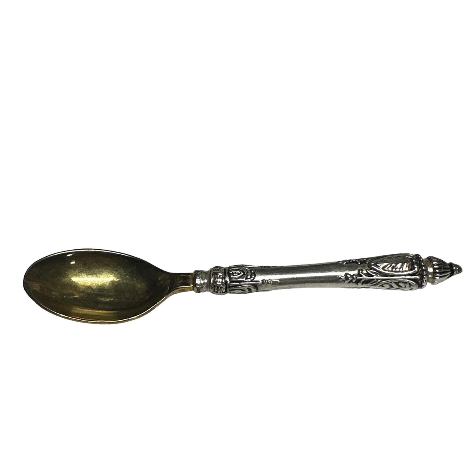 Vintage Godinger Small Spoon 4.75” Long - Gold And Silver Tone - Ornate Handle 