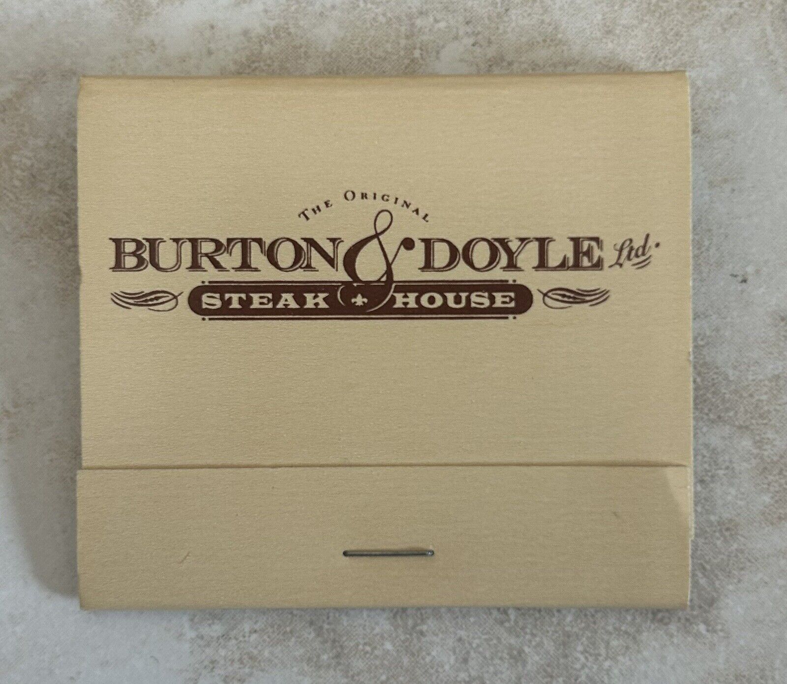 Burton & Doyle Steak House Great Neck NY Vintage Full Unstruck  Matchbook