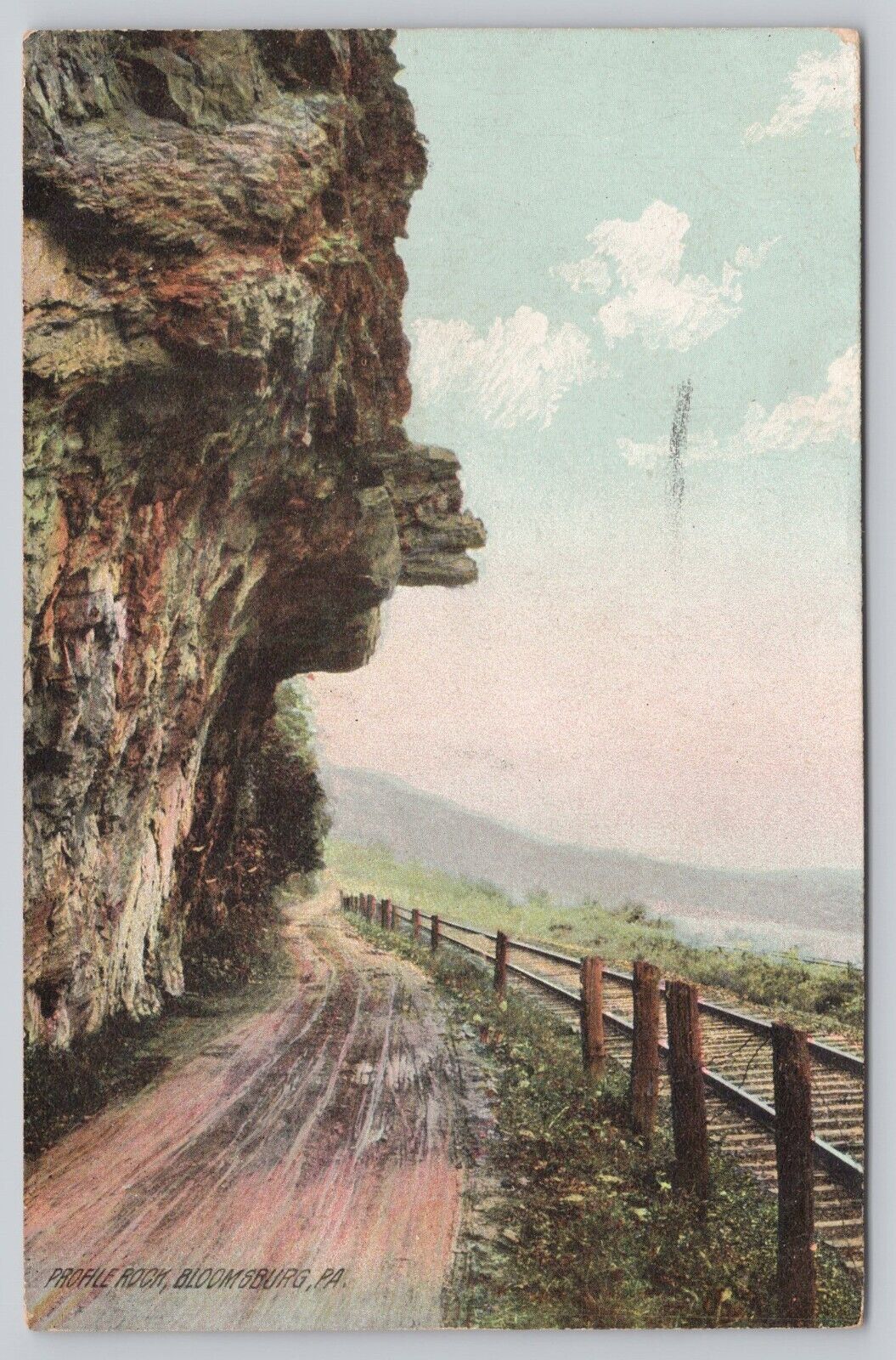 Profile Rock Bloomsburg PA Pennsylvania Vintage Postcard