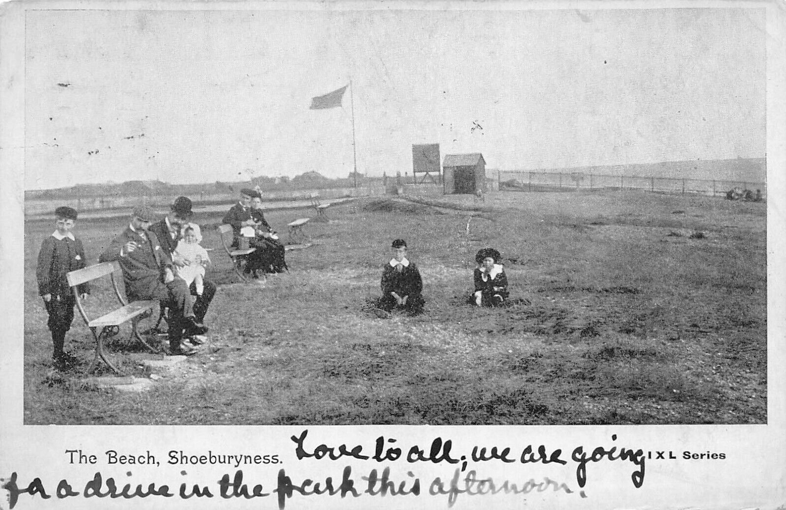 The Beach, Shoeburyness, England, Great Britain, Early Postcard, Used in 1906