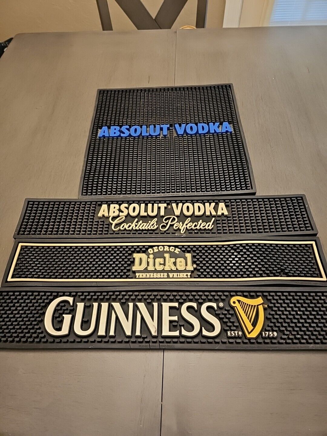 Absolut Vodka Guiness George Dickel Tennessee Whiskey Bar Mats Set Of 4
