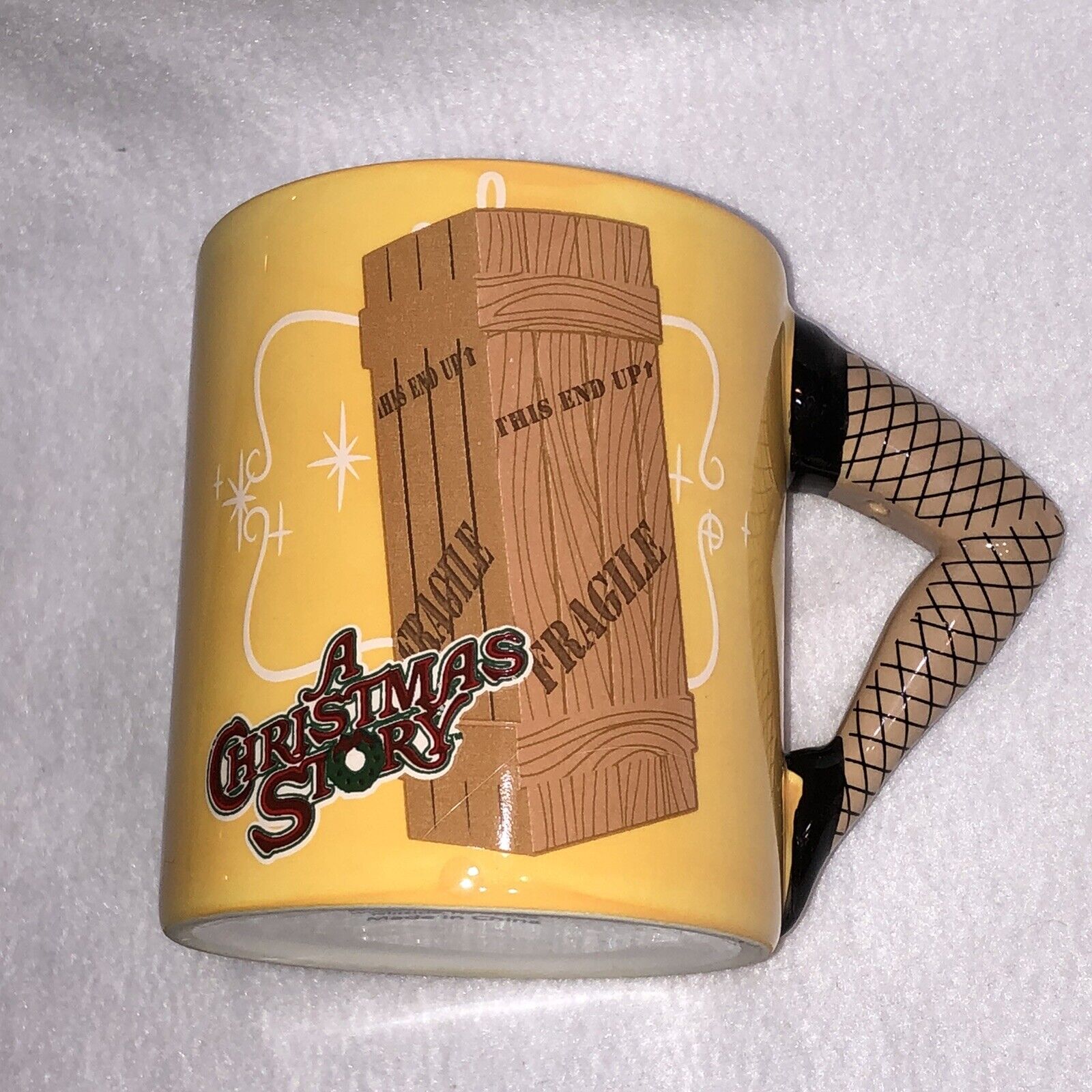 A Christmas Story Leg Lamp Crate Fra-gee-lay Sculpted Coffee Cup Mug NECA