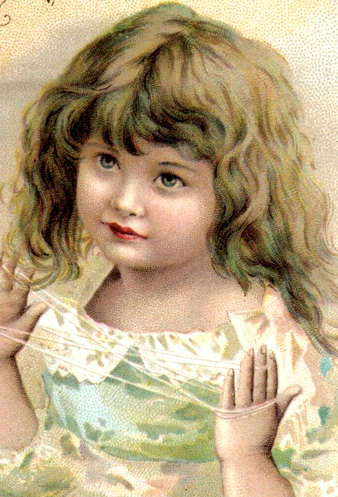 1891 Clark\'s Mile-End Spool Cotton Sweet Girl \