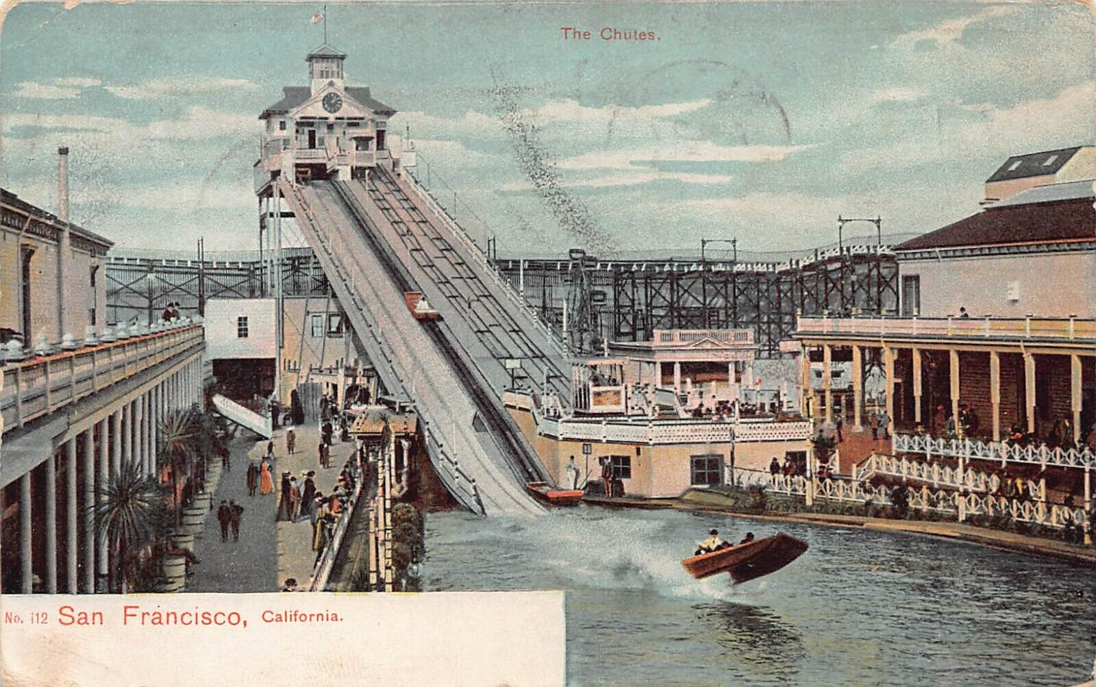 San Francisco California The Chutes Amusement Park Defunct c1907 Vtg Postcard M1