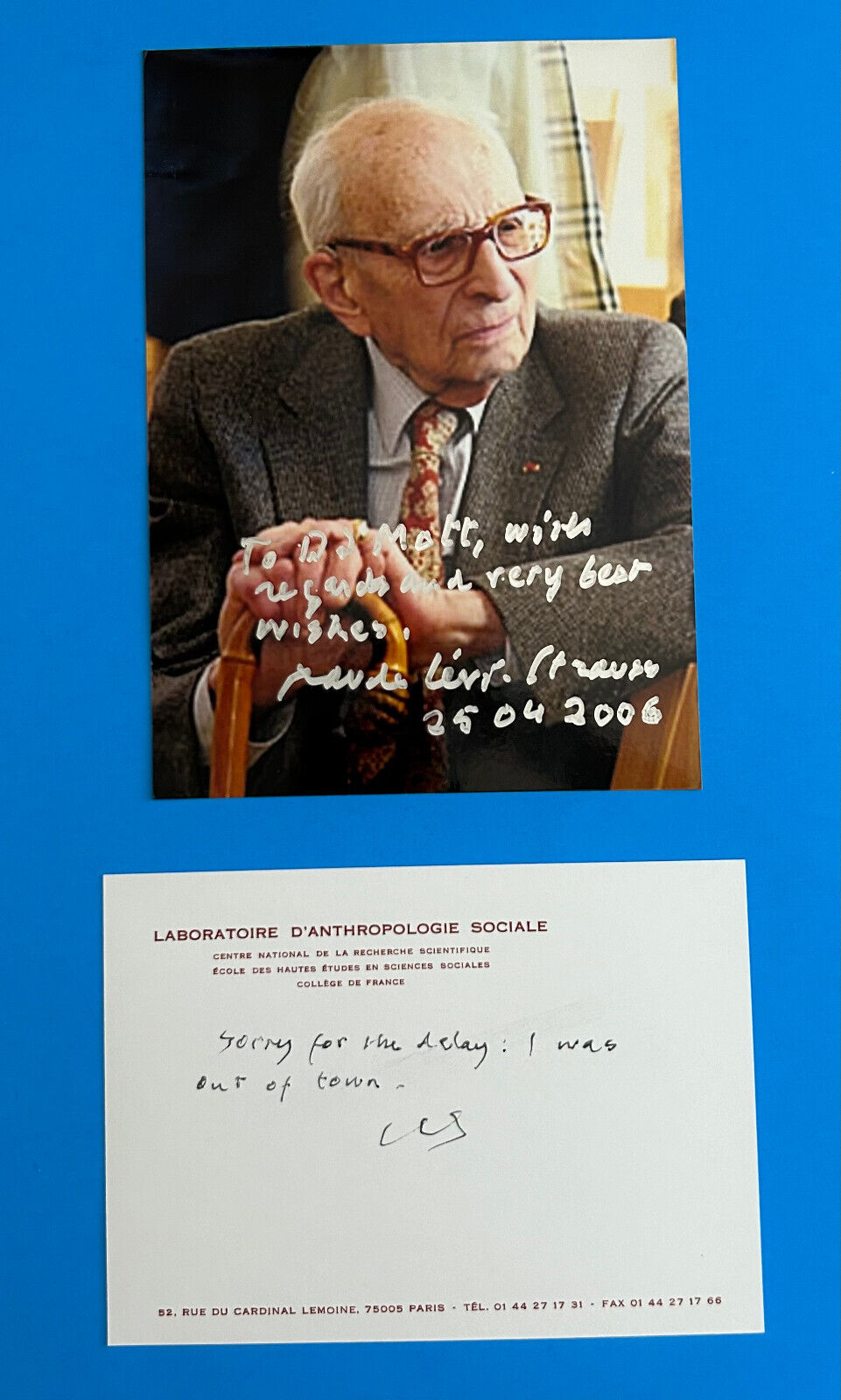 Claude Levi-Strauss (French Anthropologist / Ethnologist) Hand Signed Photo 2006