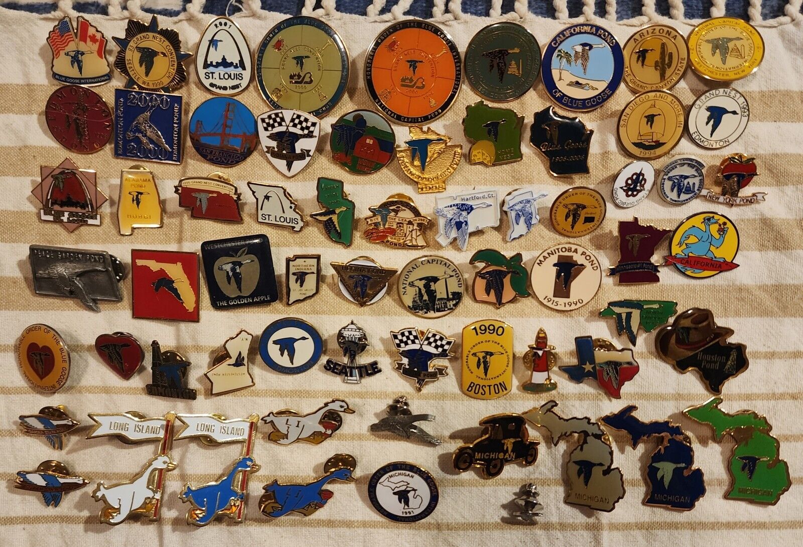 Honorable Order Of The Blue Goose International 66 Pcs Pin Lot