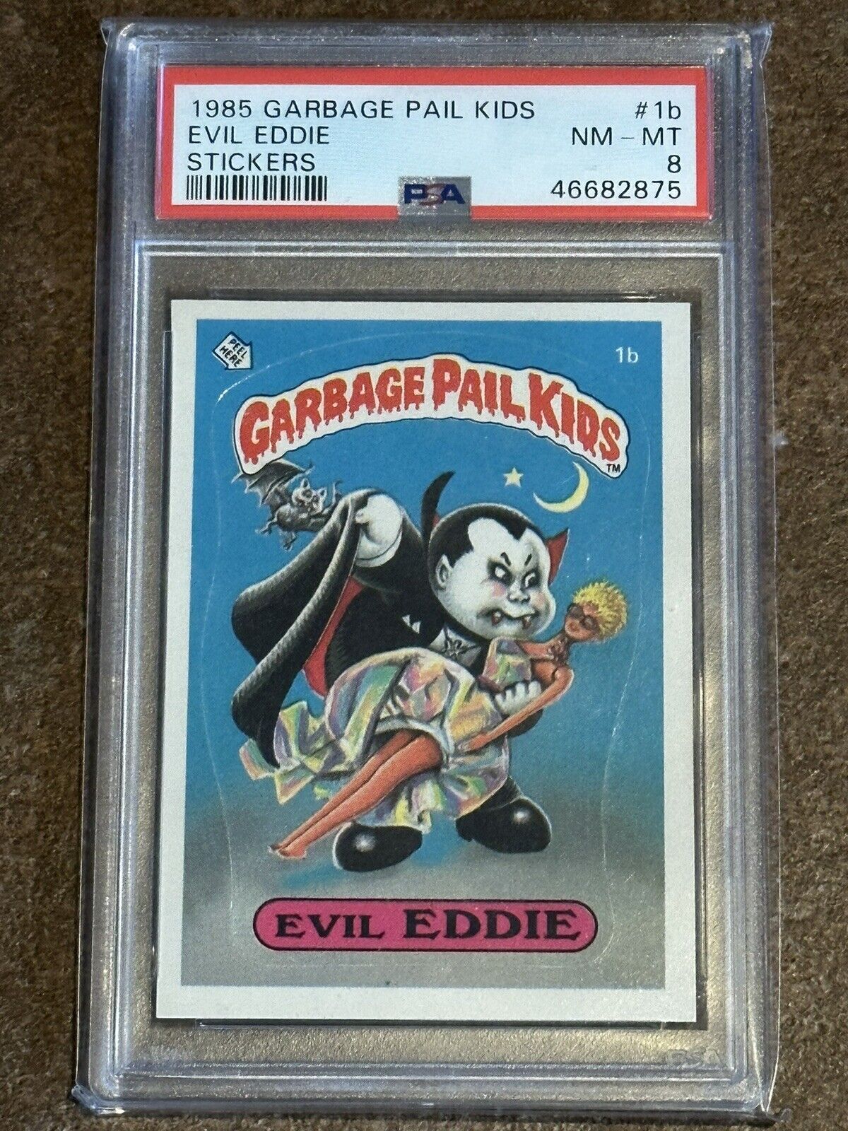 1985 Garbage Pail Kids Series 1 1b Evil Eddie PSA 8 NM-MT
