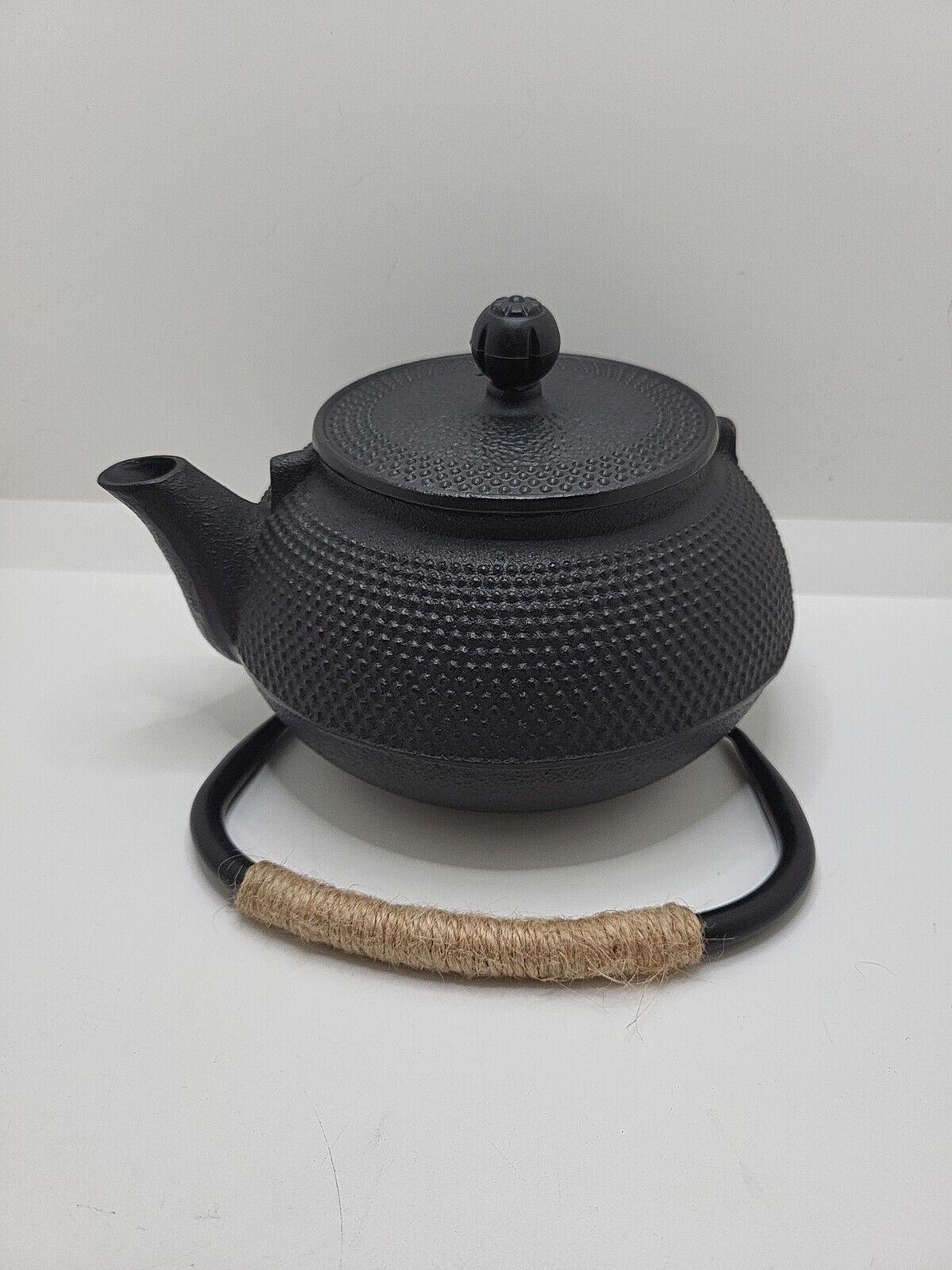 Cast Iron Hobnail Black Kettle Teapot Made in Japan