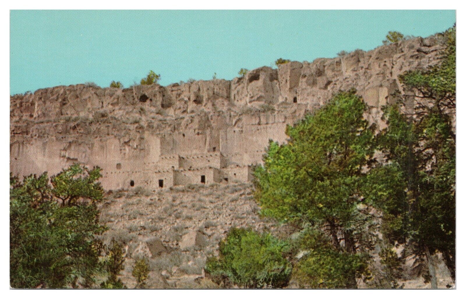 Vintage Puye Ruins Santa Fe New Mexico Postcard Native American Unused Chrome