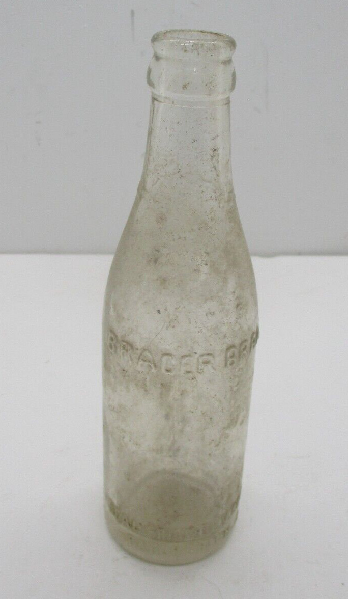 Vintage Bracer Brand Beverage Clear Glass Bottle