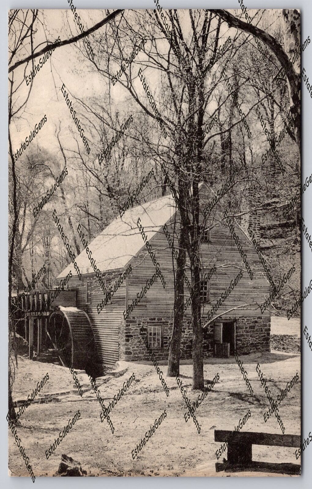 Vintage Postcard Grist Mill At Stratford Hall Westmoreland County Virginia 