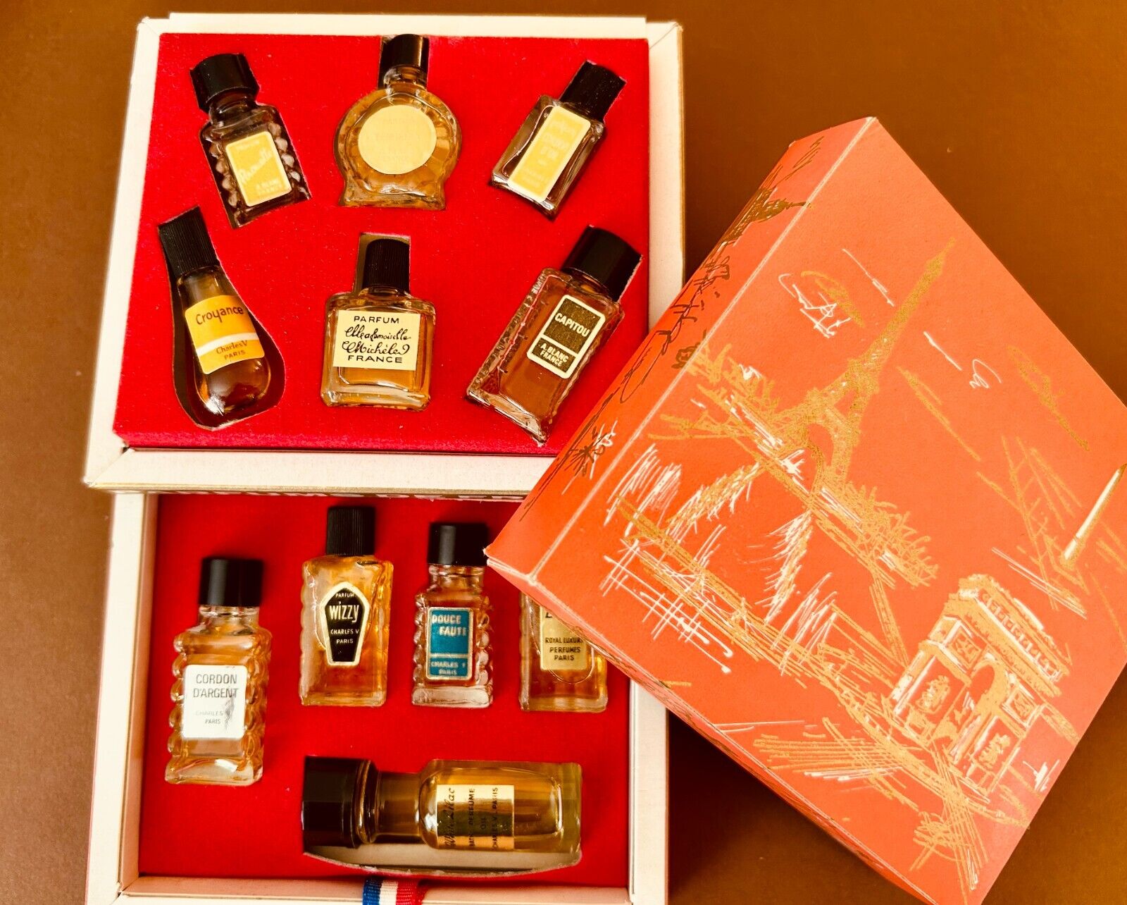 VTG FRENCH PERFUME SET of 11 Mini *Parfums de France* Original Box Miniatures