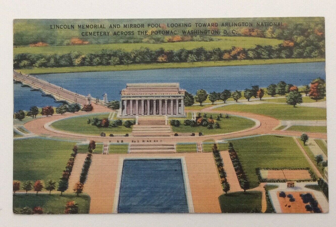 Lincoln Memorial Mirror Pool Arlington National Cemetery Potomac Washington DC