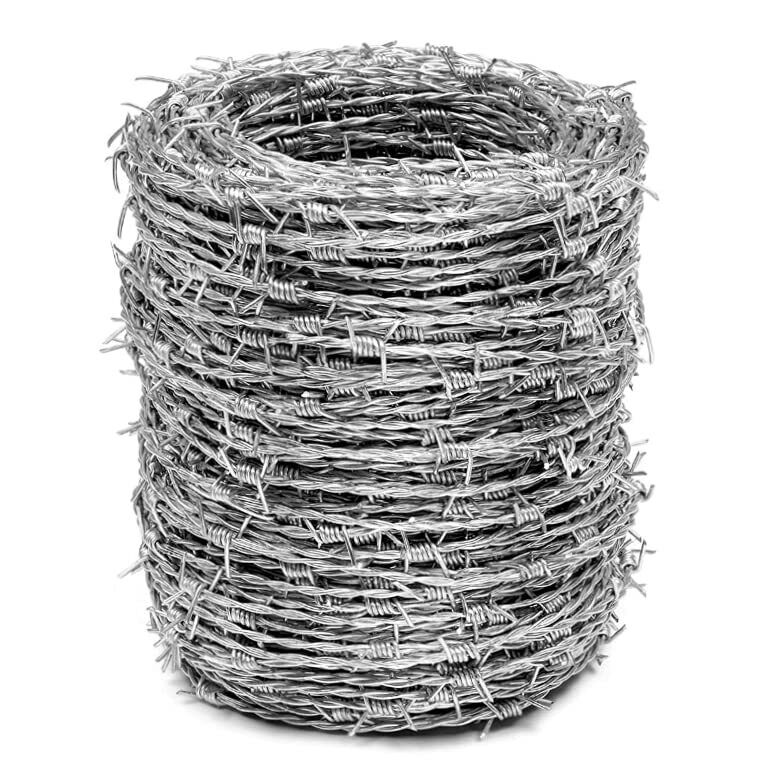 Real Barbed Wire 328ft (100m) 16 Gauge 4 Point - Great for Crafts Fences and ...