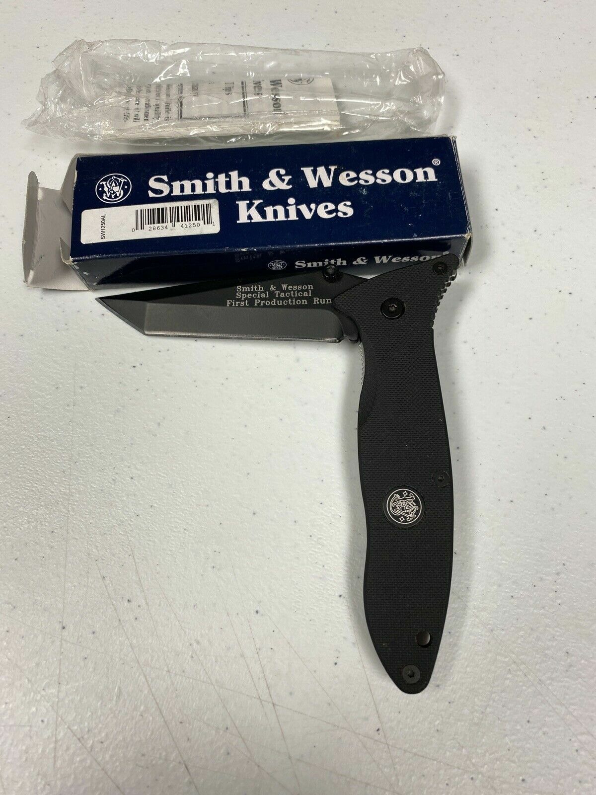 Rare Vintage 1990\'s Smith & Wesson Special Tactical Folding-Blade Knife SW1250AL
