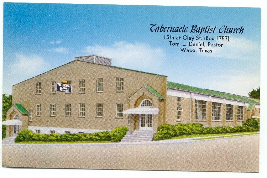 Waco TX Tabernacle Baptist Church Postcard ~ Texas