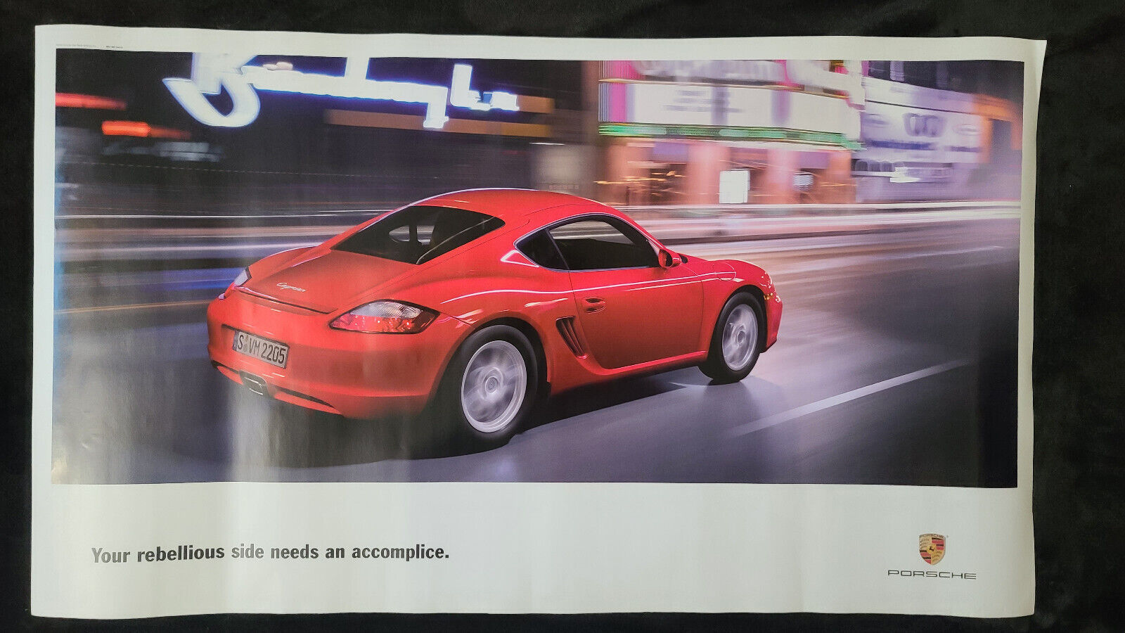 Porsche Cayman Rebellious Side Poster *RARE* OOP Not Mass Produced