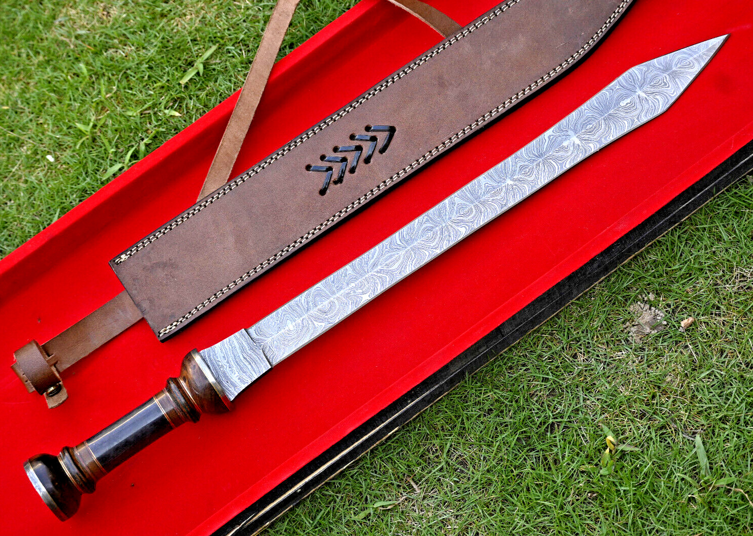 Roman Gladius Warrior Custom Made Damascus Sword -Hand Forge Damascus Steel SS24