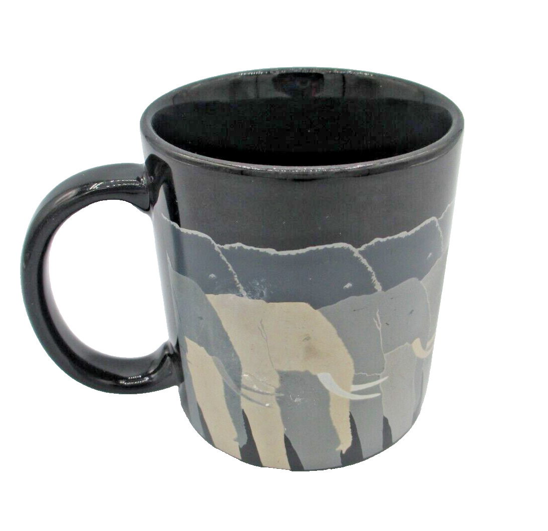 Vintage Otagiri Japan Black Coffee Tea Mug Tuskers Elephant by Tom Taylor