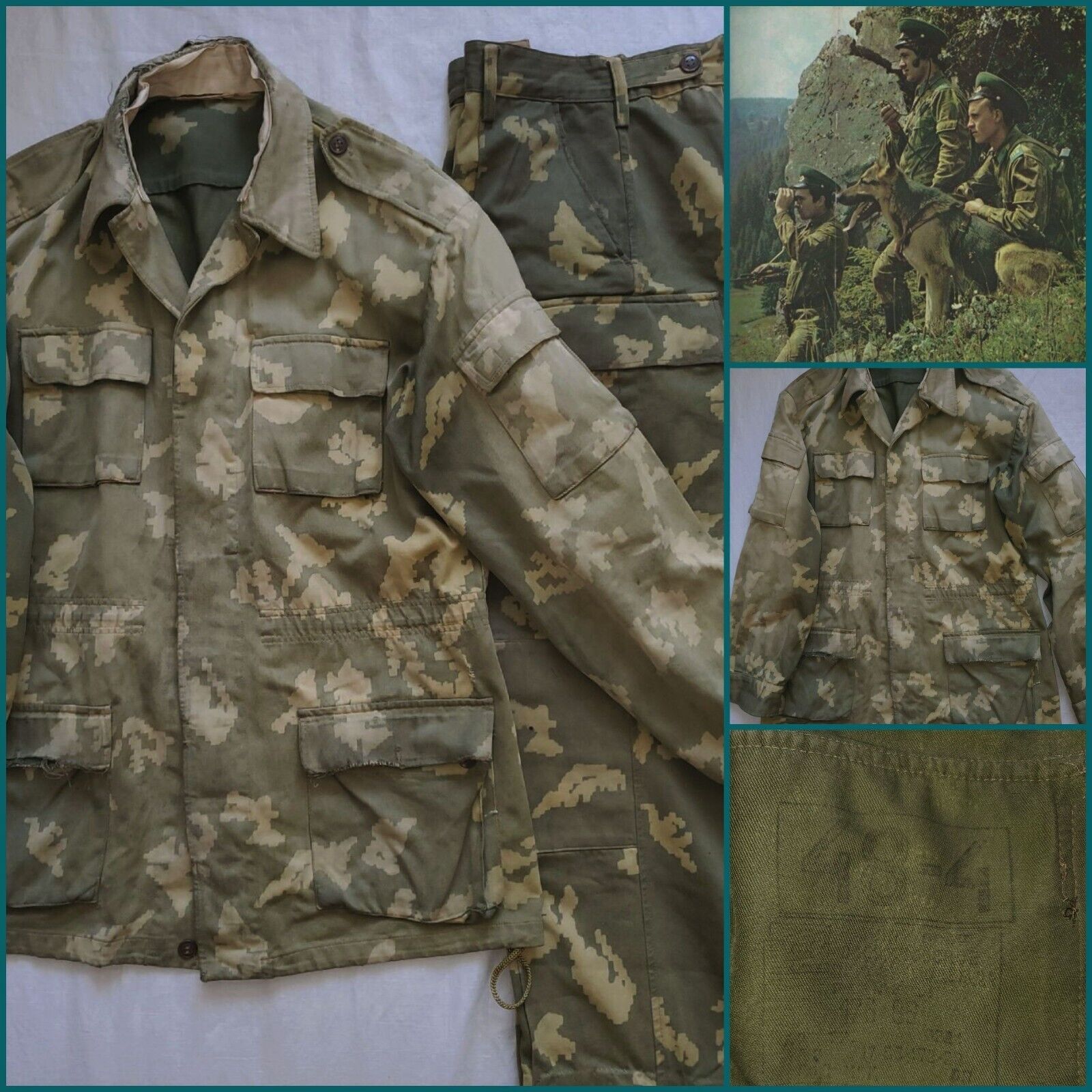 Russian Army camo  tunic  jacket  pants uniform  War soldier SZ 48/4 KGB