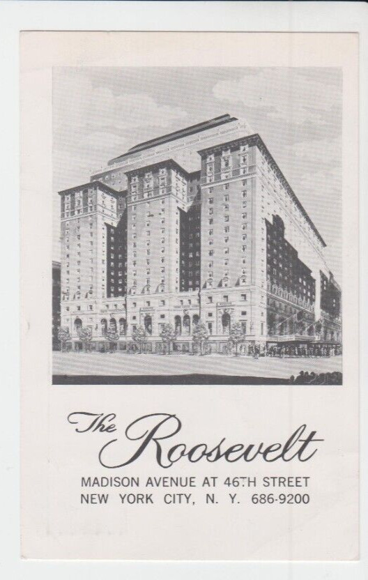 Postcard NY New York City The Roosevelt Hotel G21