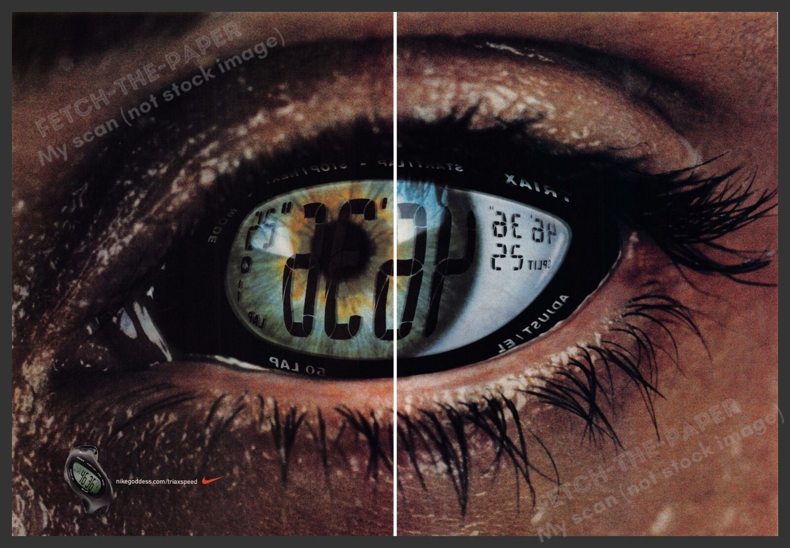 Nike Triax Speed Watch 2000s Print Advertisement (2 page centerfold) 2002 Eyes