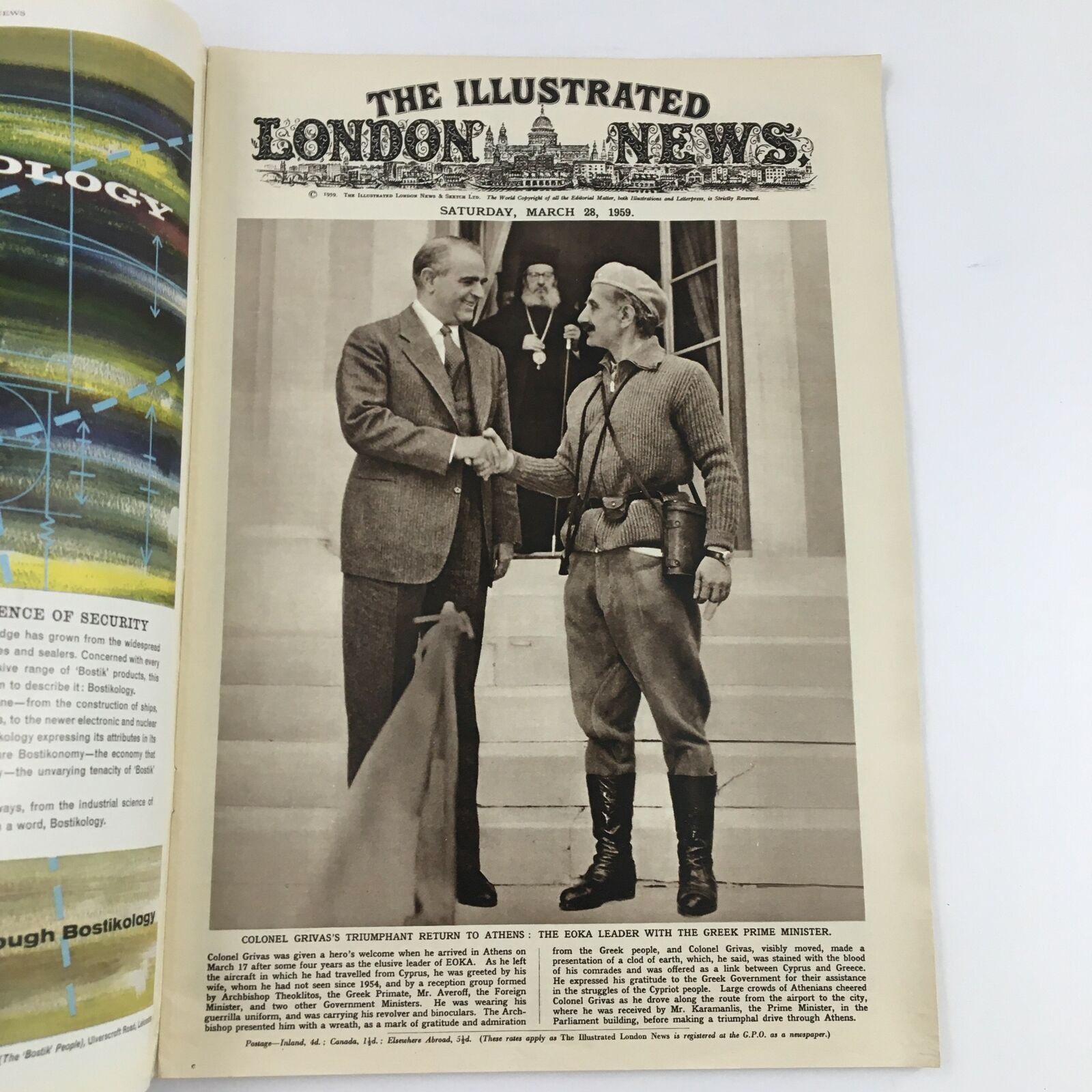 The Illustrated London News March 28 1959 Colonel Griva Return to Athens