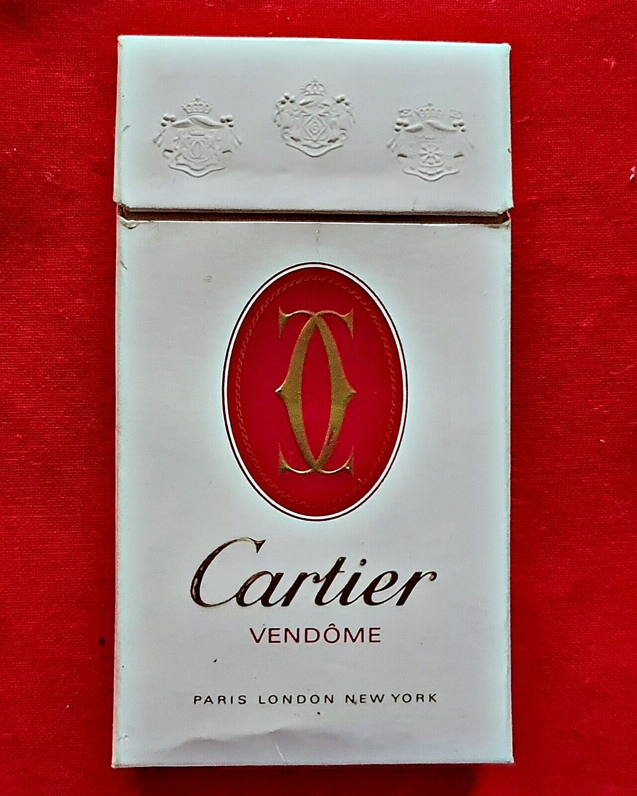Vintage Authentic 70's CARTIER Vendome Slims 100s Cigarette Packet Tobacco Empty