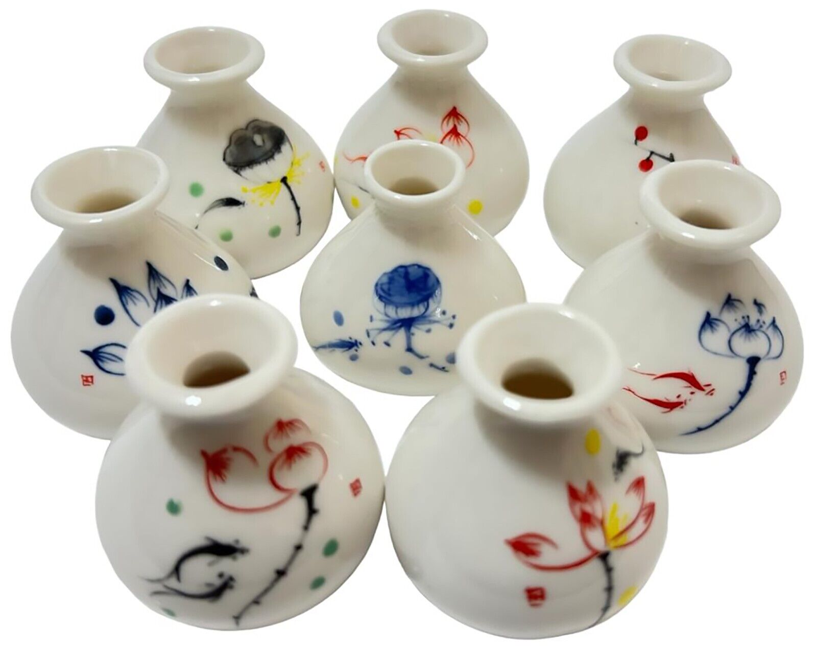 Ceramic Small Vase Teeny Tiny Handmade Hand Painting Vase Shiny For Decoration