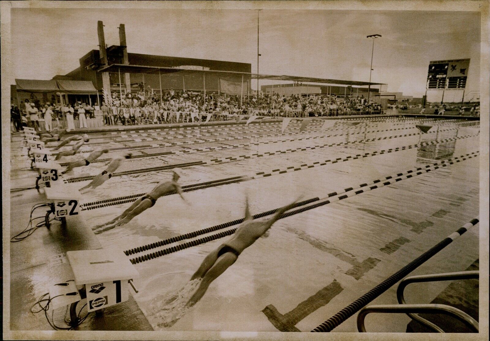 LG823 1979 Original Kuroda Photo MENS 200 METER BACKSTROKE Swimming Clovis West