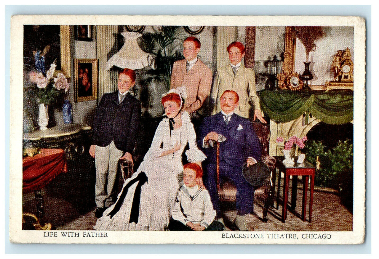 c1920s Life With Father Blackstone Theatre Chicago Illinois IL Postcard