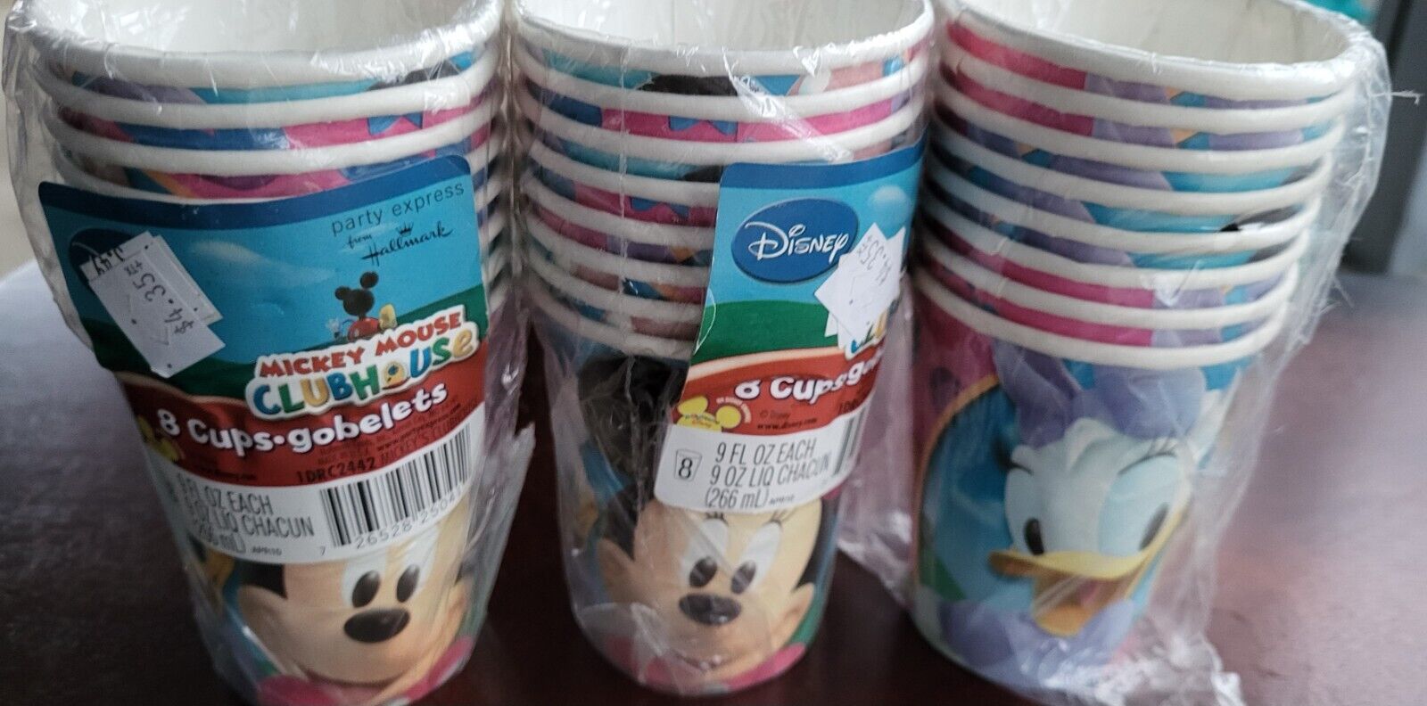 3 Vintage Disney Mickey Mouse Clubhouse Gobelets  Paper Cups