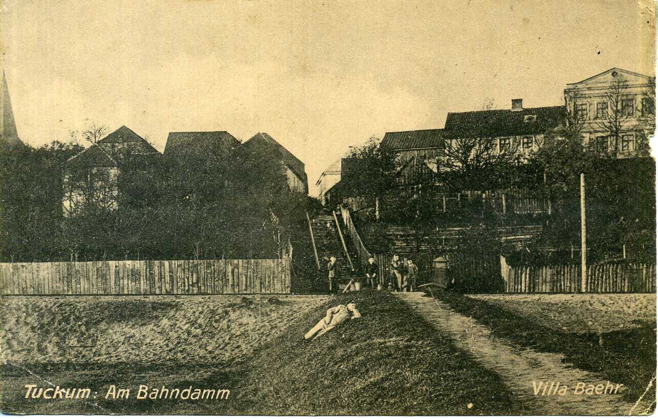 Latvia 1900's Tukums on the Railway Embankment Postcard