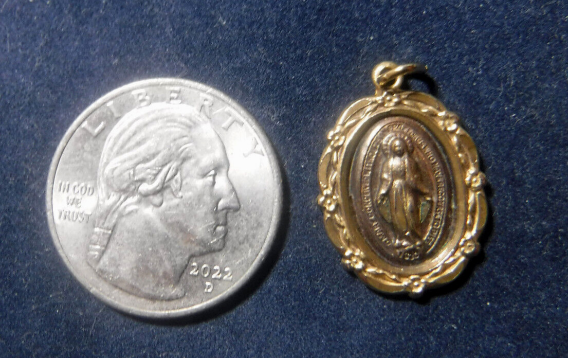 Vintage Miraculous Medal 12K Gold Filled