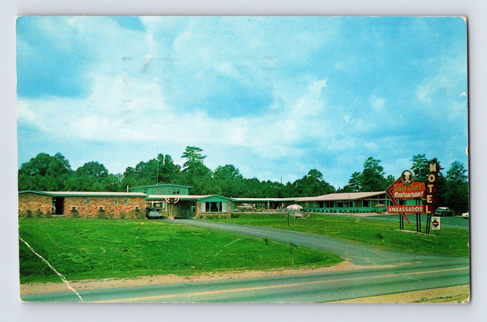 Postcard Georgia Macon GA Ambassador Motel 1956 Posted Chrome