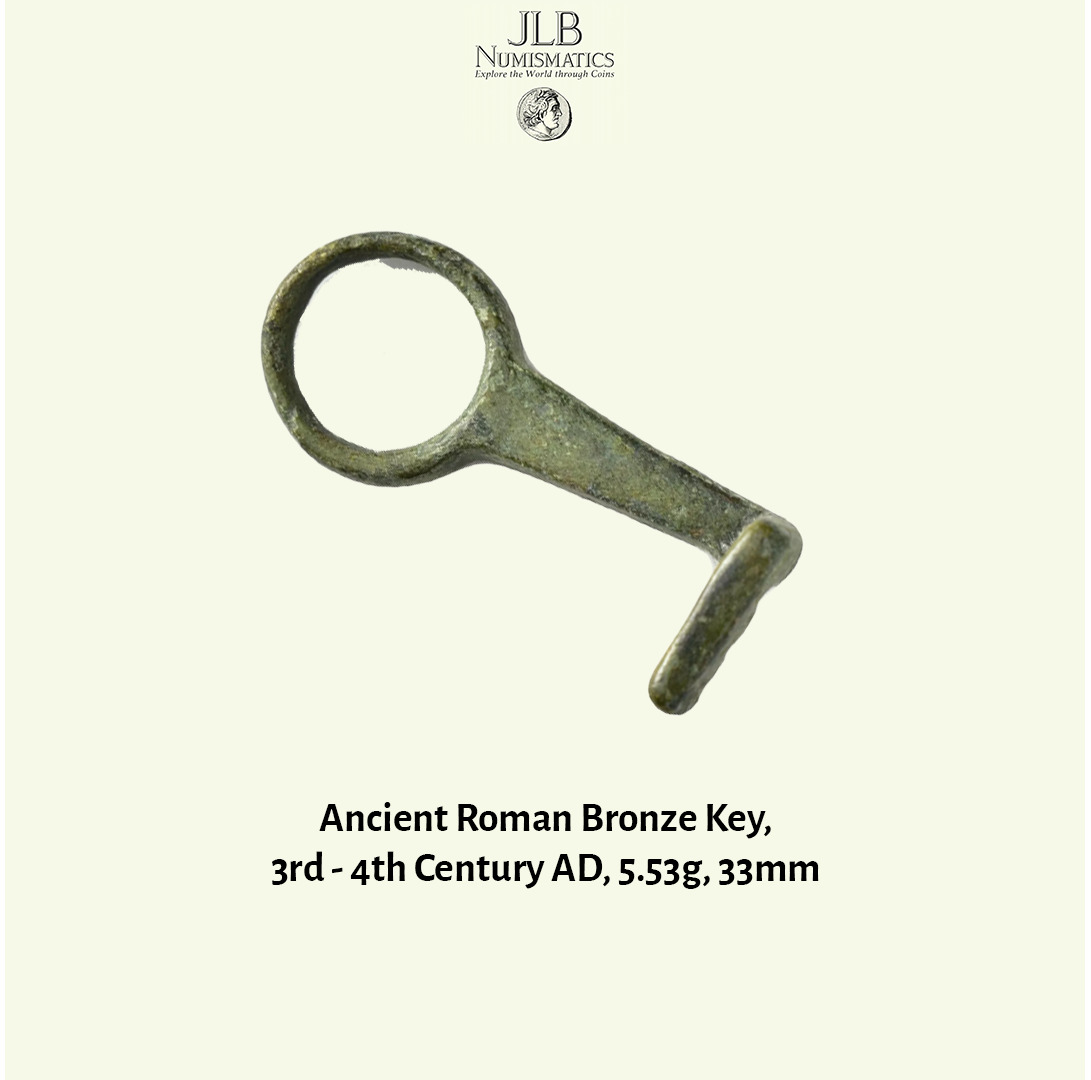 Ancient Roman Bronze Key, 3rd - 4th Century AD, 5.53g, 33mm *Video